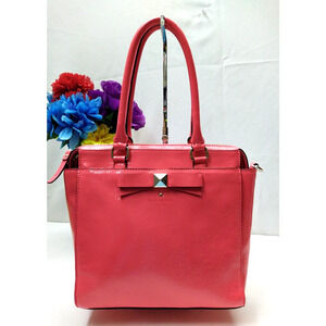 Kate Spade Beacon Court Jeanne Strawberry Red Patent Leather Top Handle Tote Bag